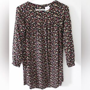 Long sleeve floral mini dress